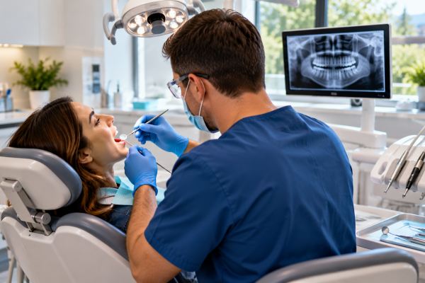 Professional teeth whitening treatment at a modern dental office in Stamford CT