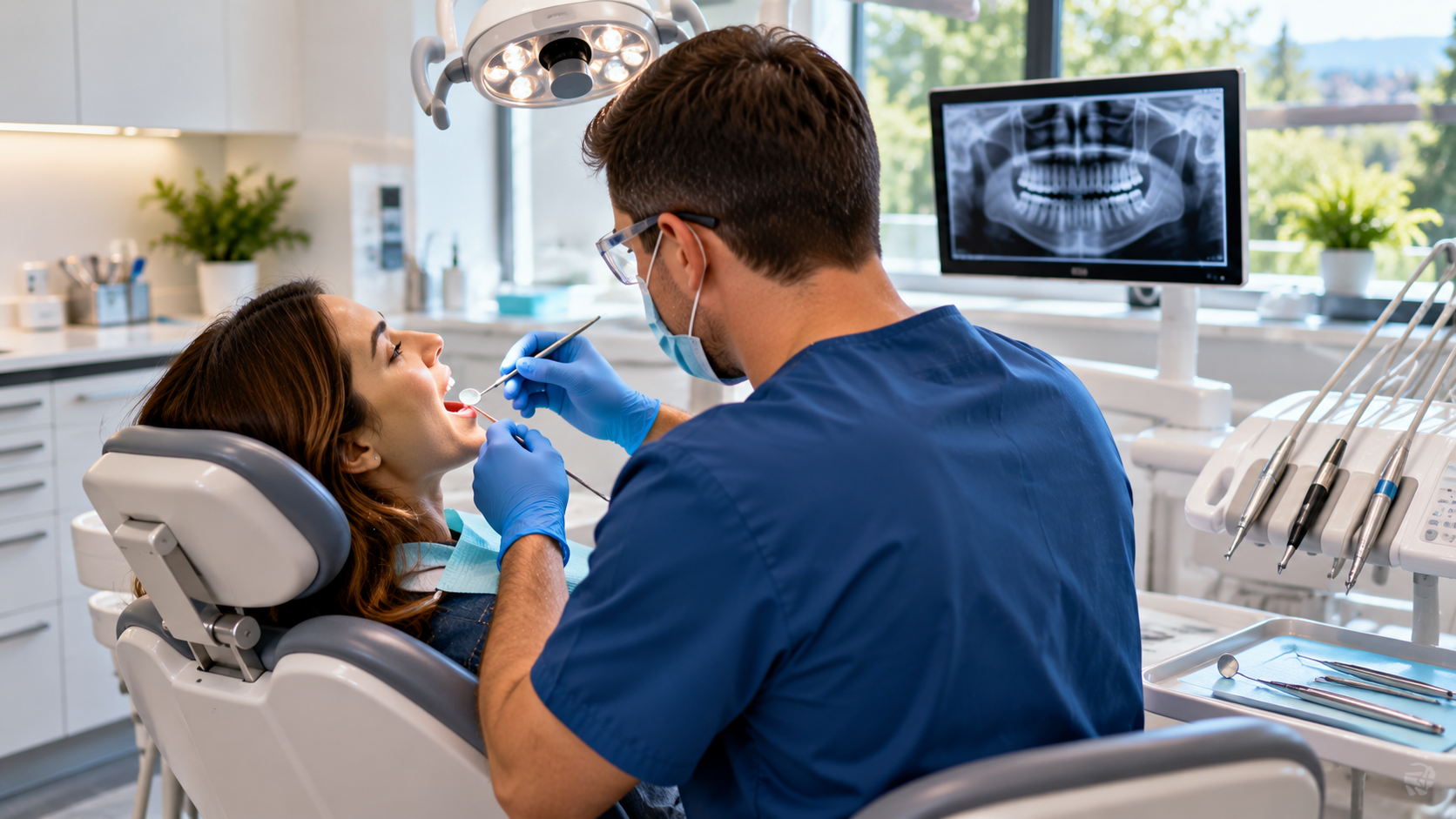 Professional teeth whitening treatment at a modern dental office in Stamford CT